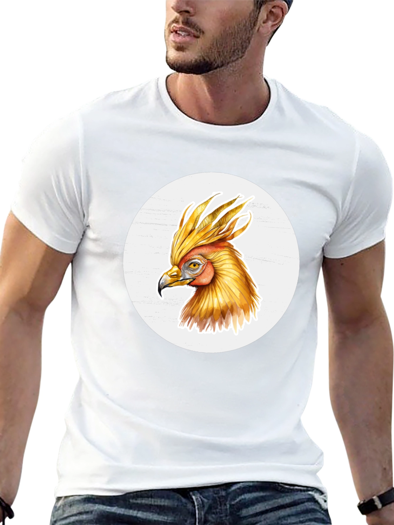 Phoenix Bird Graphic T-Shirt - Black Cotton Tee