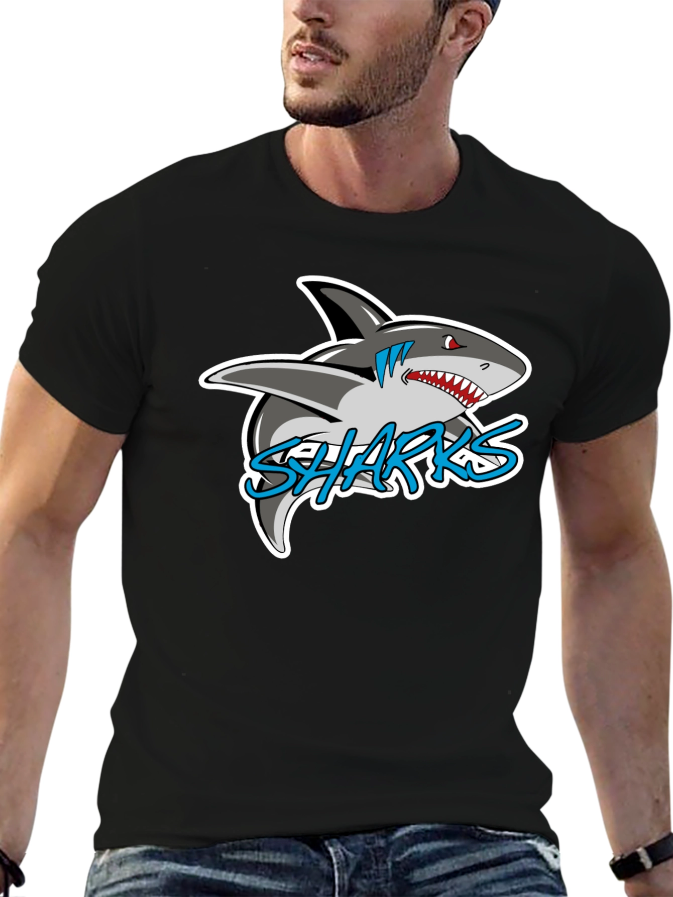 Black Sharks Graphic T-Shirt
