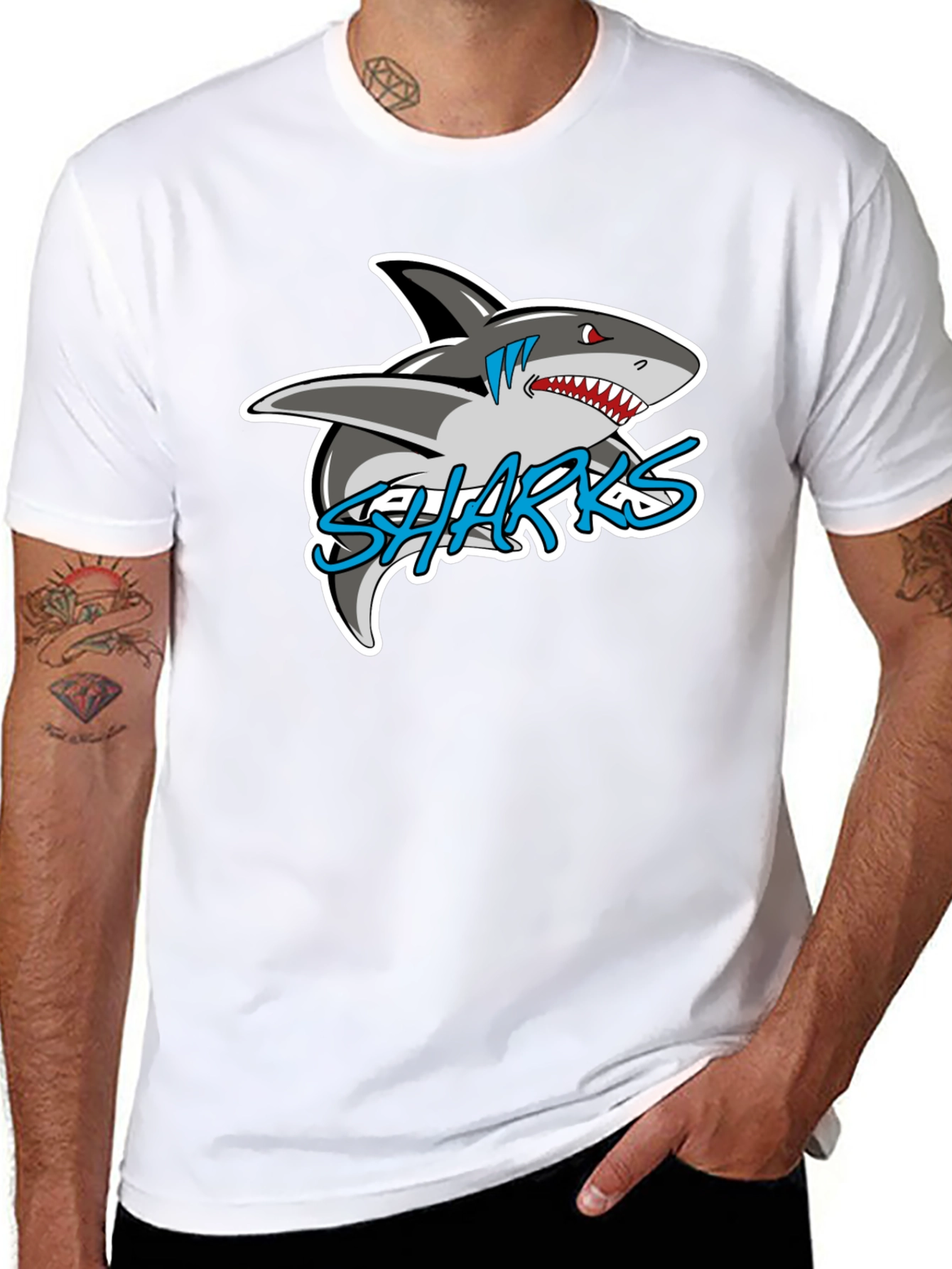 Black Sharks Graphic T-Shirt