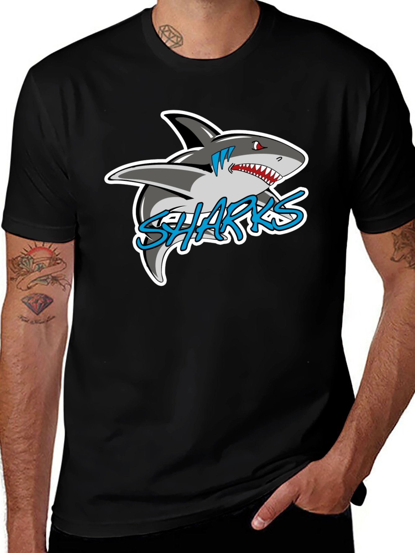 Black Sharks Graphic T-Shirt
