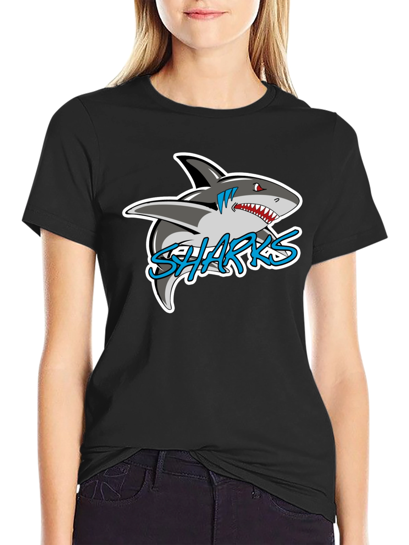 Black Sharks Graphic T-Shirt