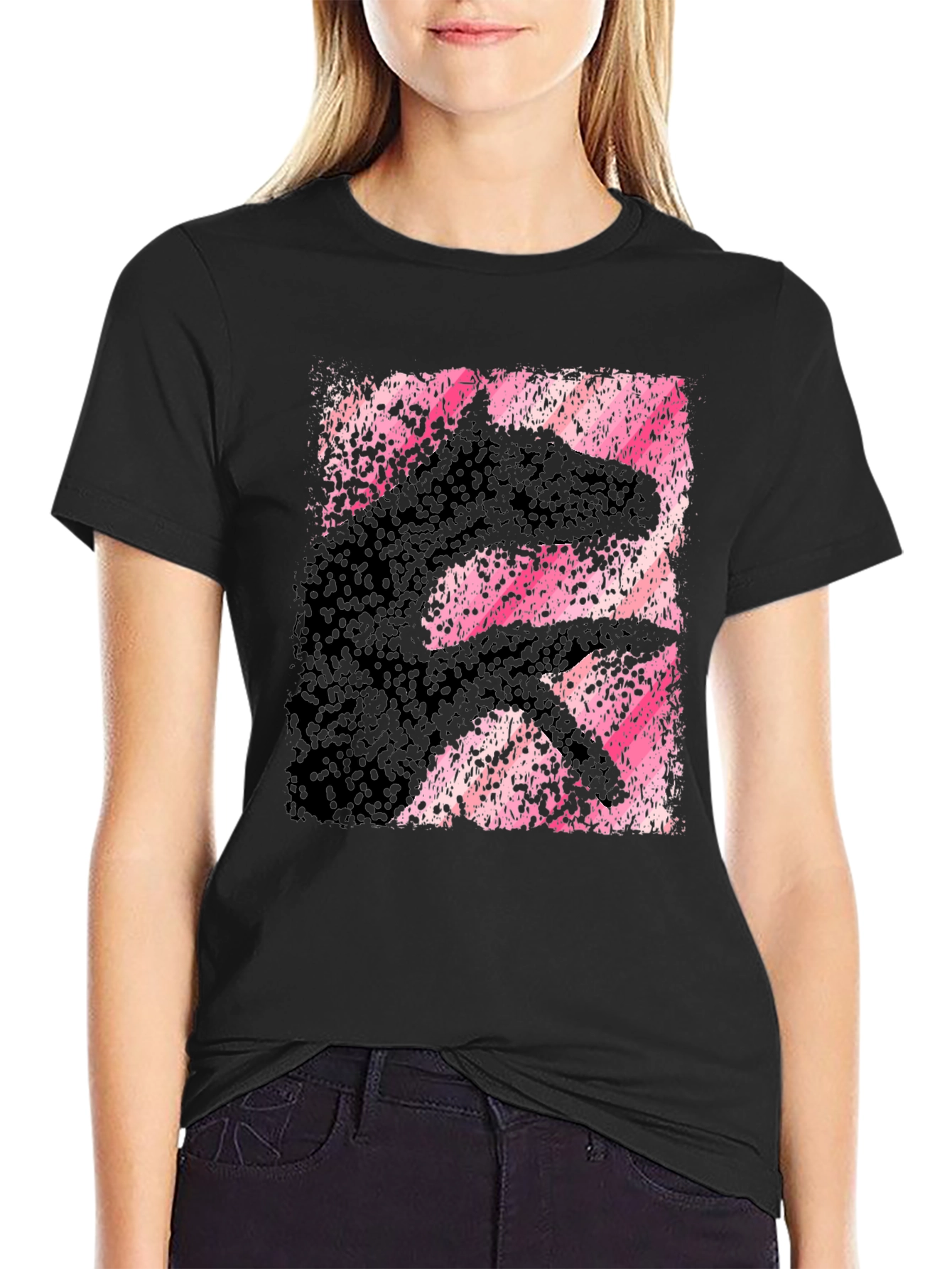 Abstract Hand Shadow Animal Graphic T-Shirt