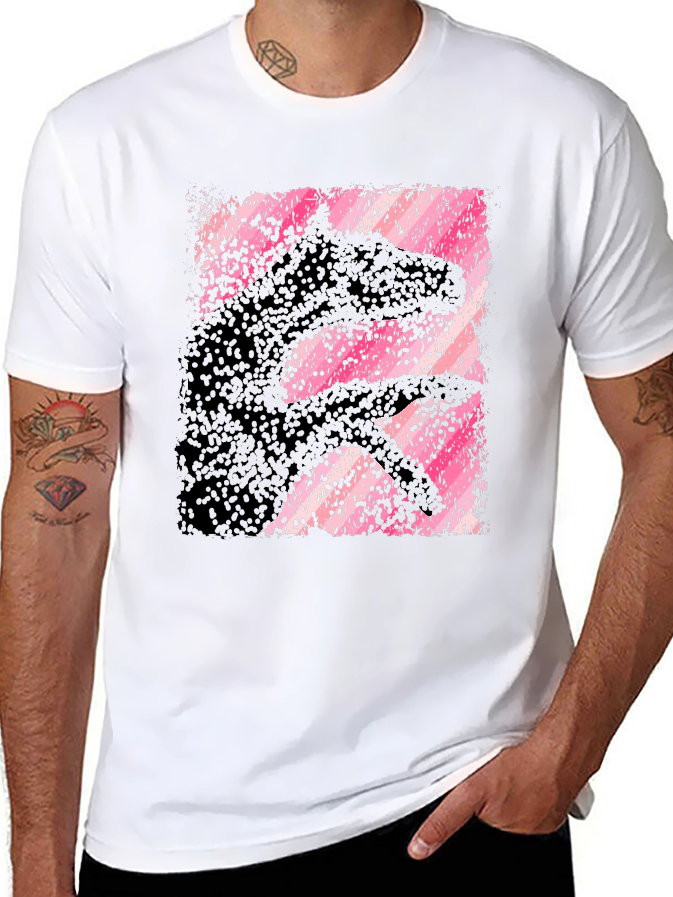 Abstract Hand Shadow Animal Graphic T-Shirt