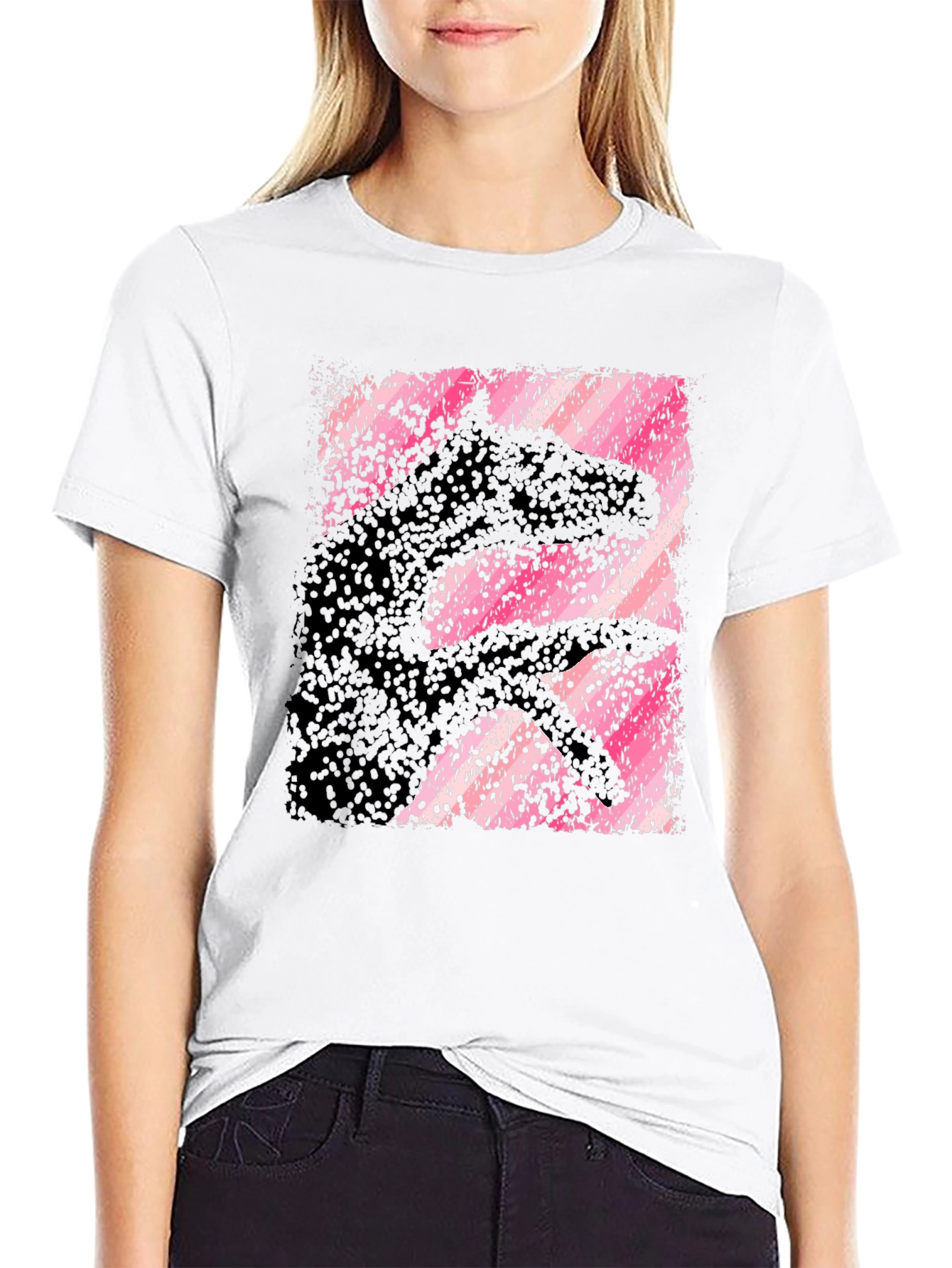 Abstract Hand Shadow Animal Graphic T-Shirt