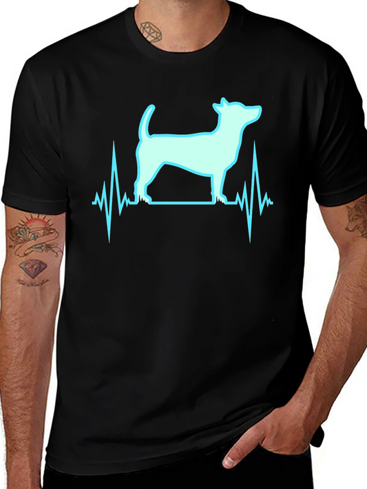 Dog Heartbeat Graphic Print T-Shirt