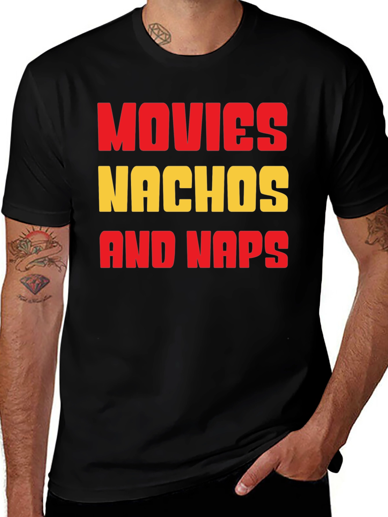 Movies Nachos and Naps Graphic T-Shirt