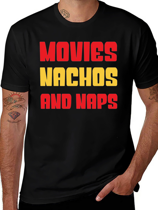Movies Nachos and Naps Graphic T-Shirt