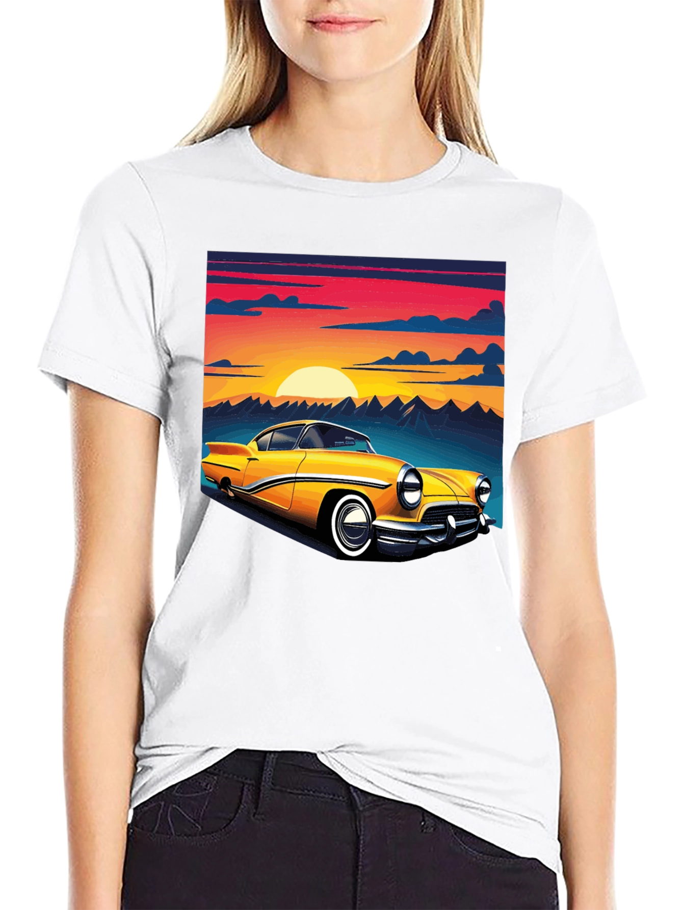 Retro Car Graphic Tee - Black