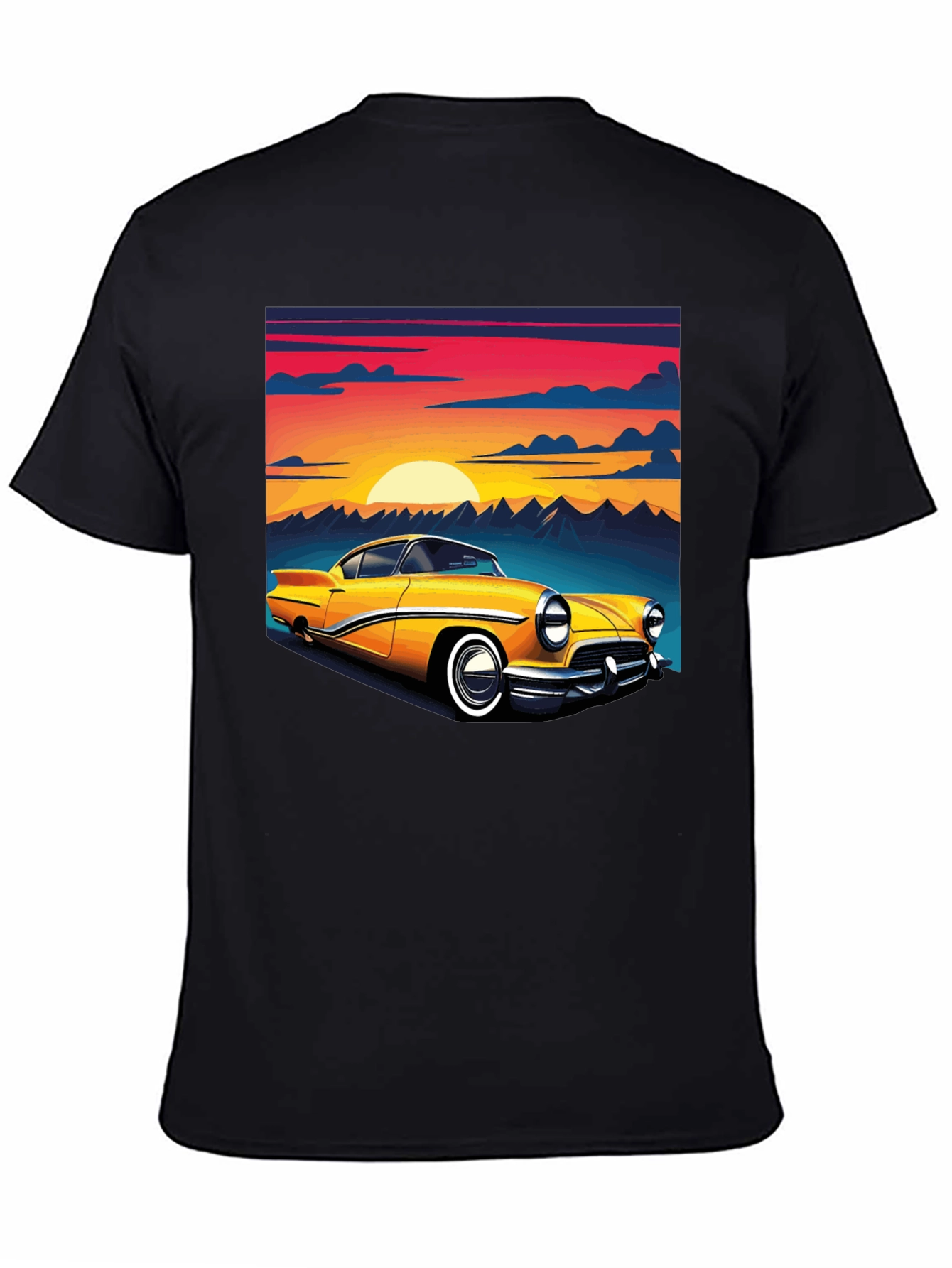 Retro Car Graphic Tee - Black