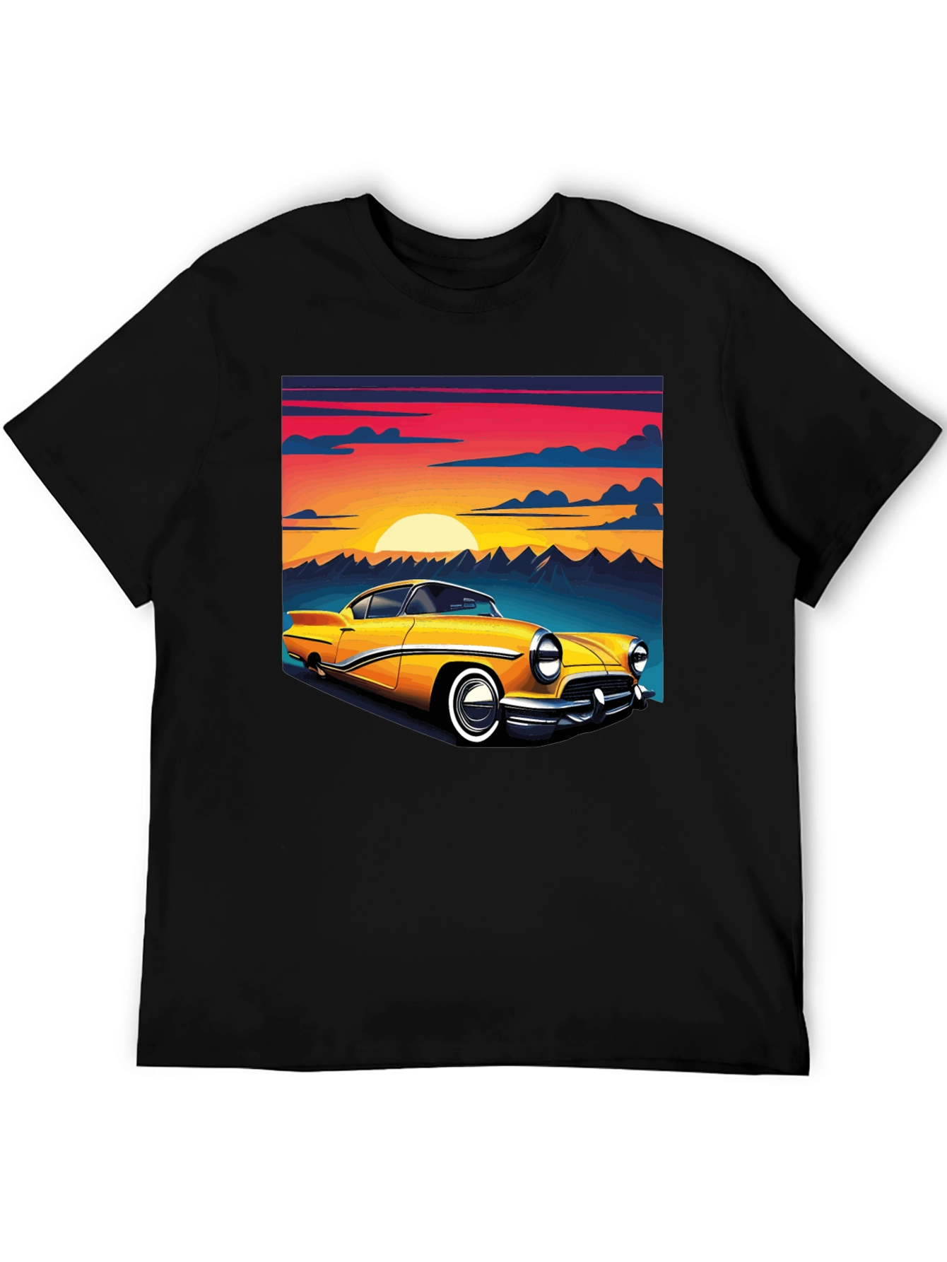 Retro Car Graphic Tee - Black