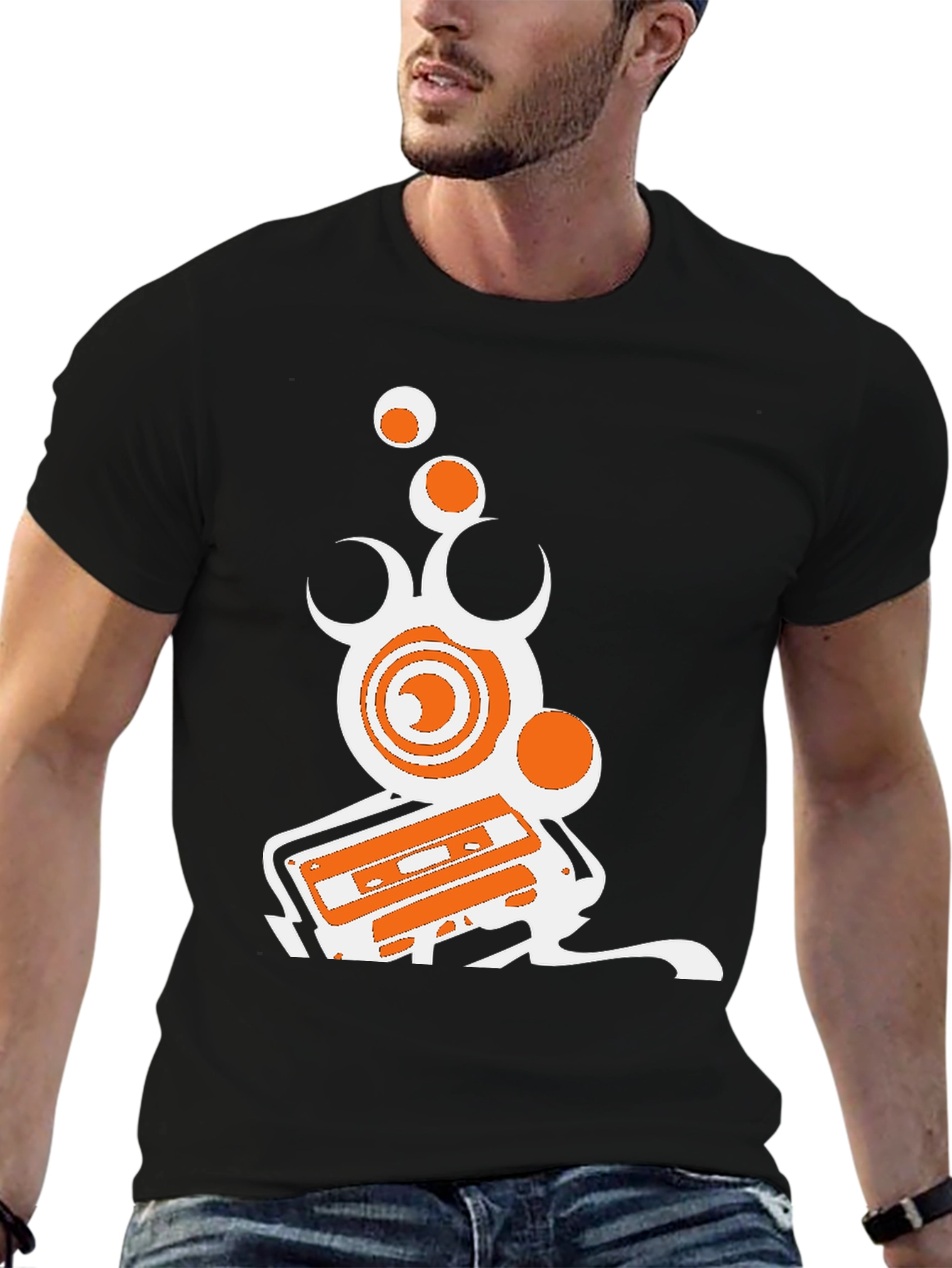 Retro Music T-Shirt - Black Graphic Tee