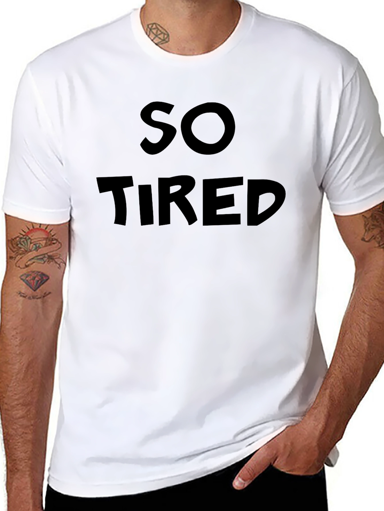So Tired Black Graphic Tee