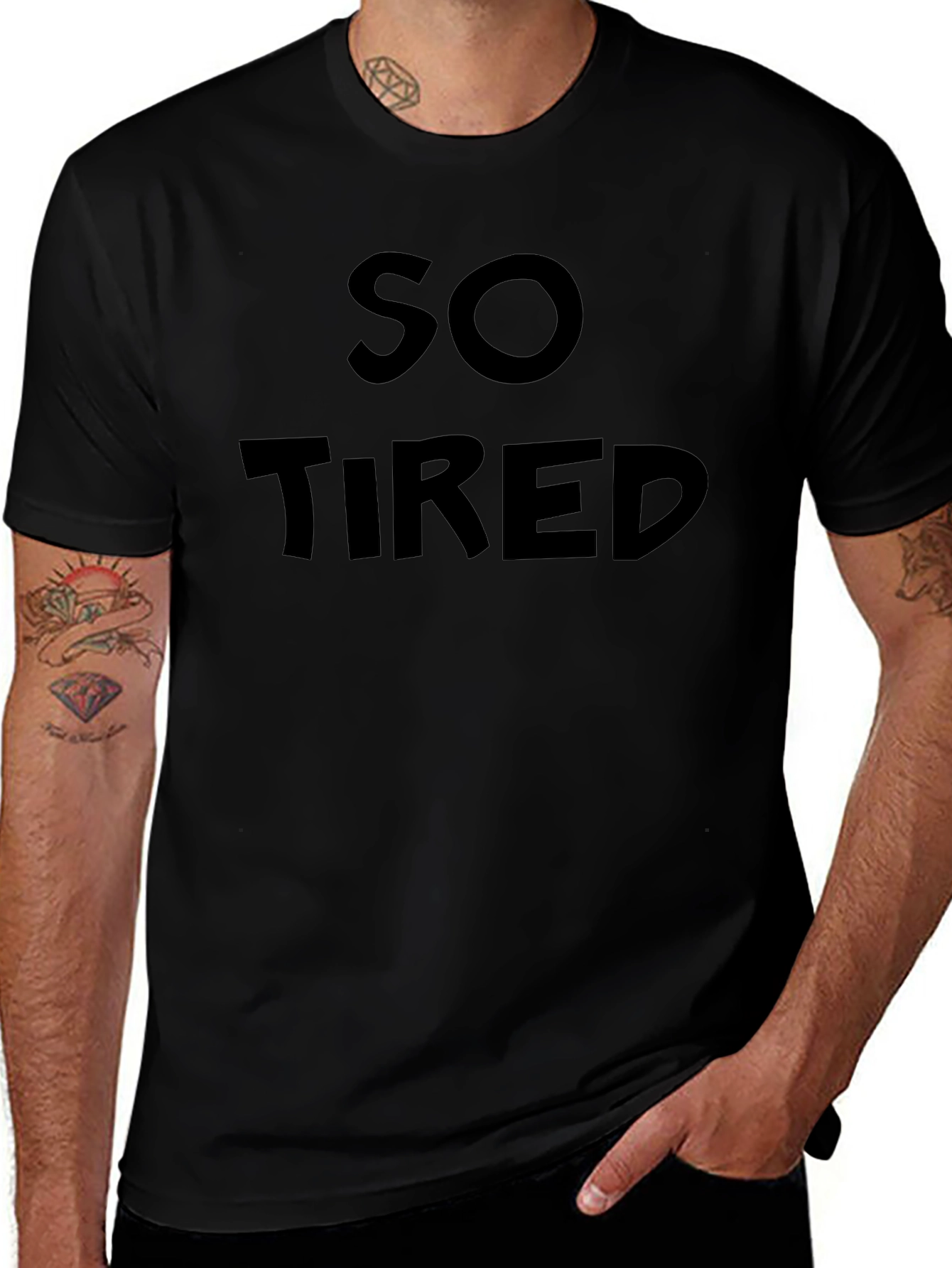 So Tired Black Graphic Tee