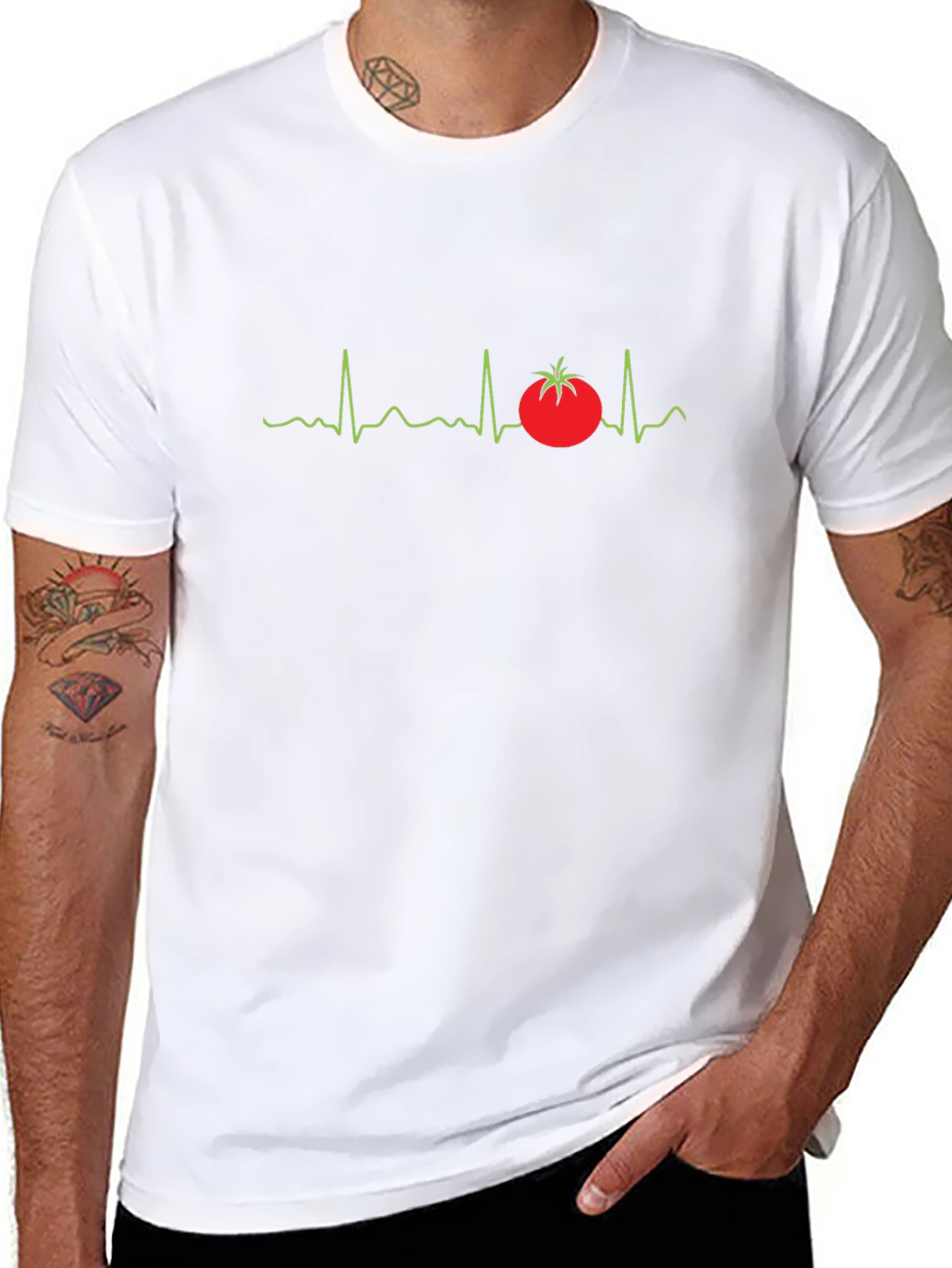 Tomato Heartbeat Graphic T-Shirt - Black