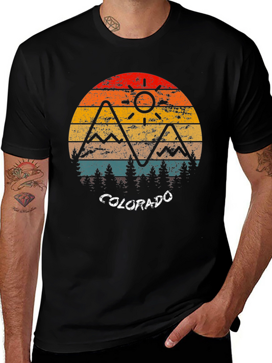 Colorado Retro Sunset Mountain T-Shirt