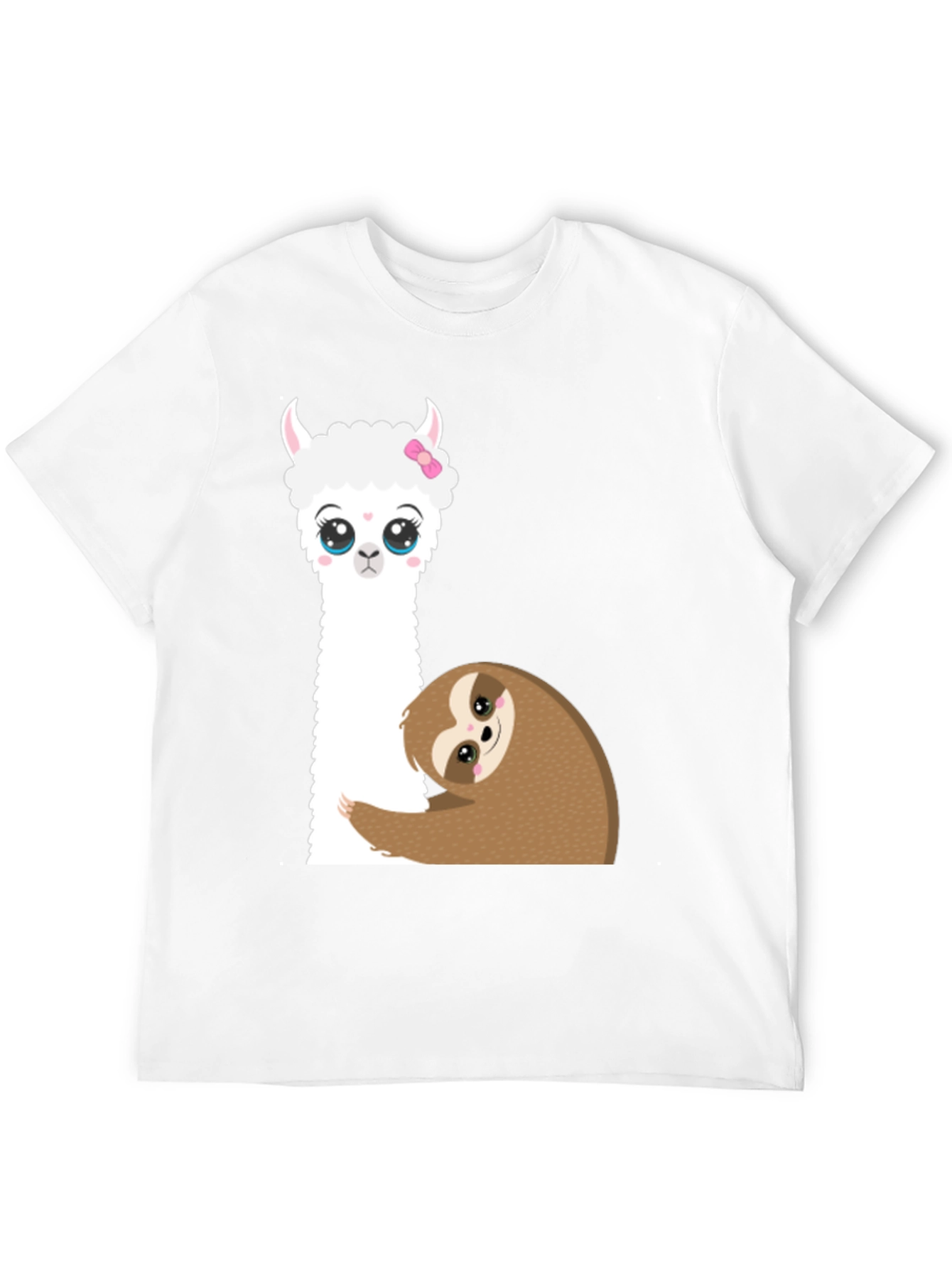 Cute Llama & Sloth Graphic T-Shirt