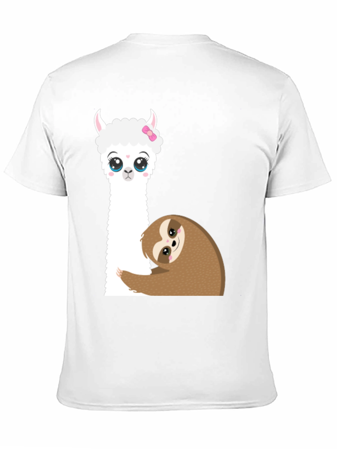 Cute Llama & Sloth Graphic T-Shirt