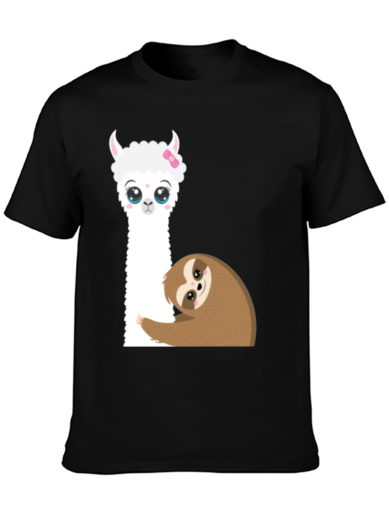 Cute Llama & Sloth Graphic T-Shirt