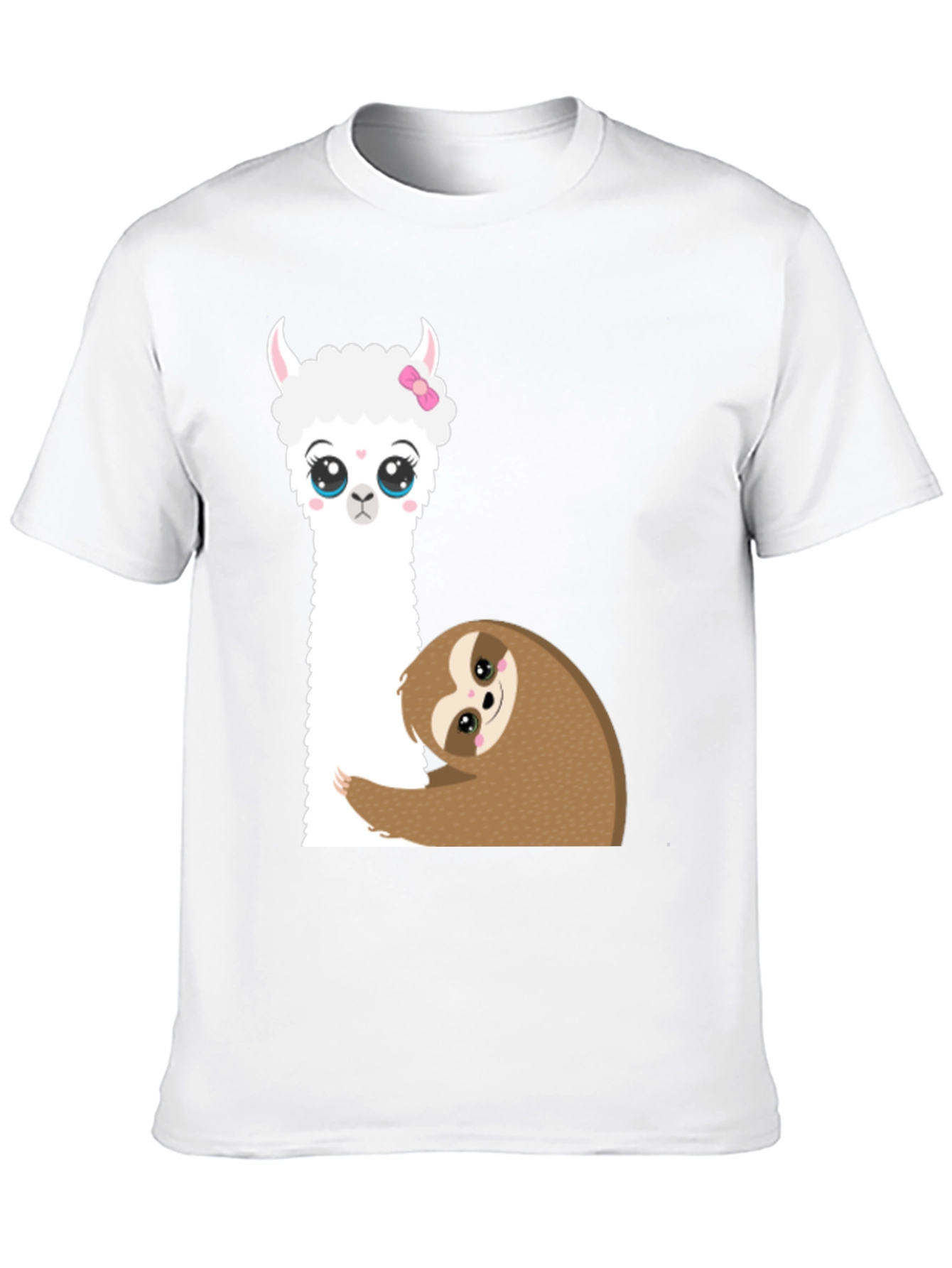 Cute Llama & Sloth Graphic T-Shirt