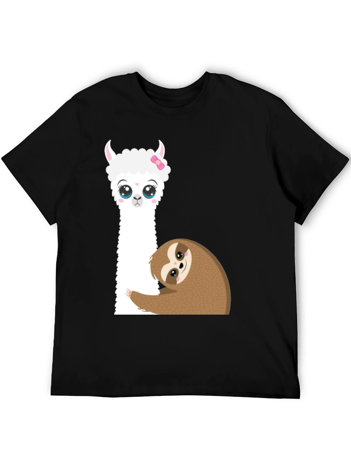 Cute Llama & Sloth Graphic T-Shirt