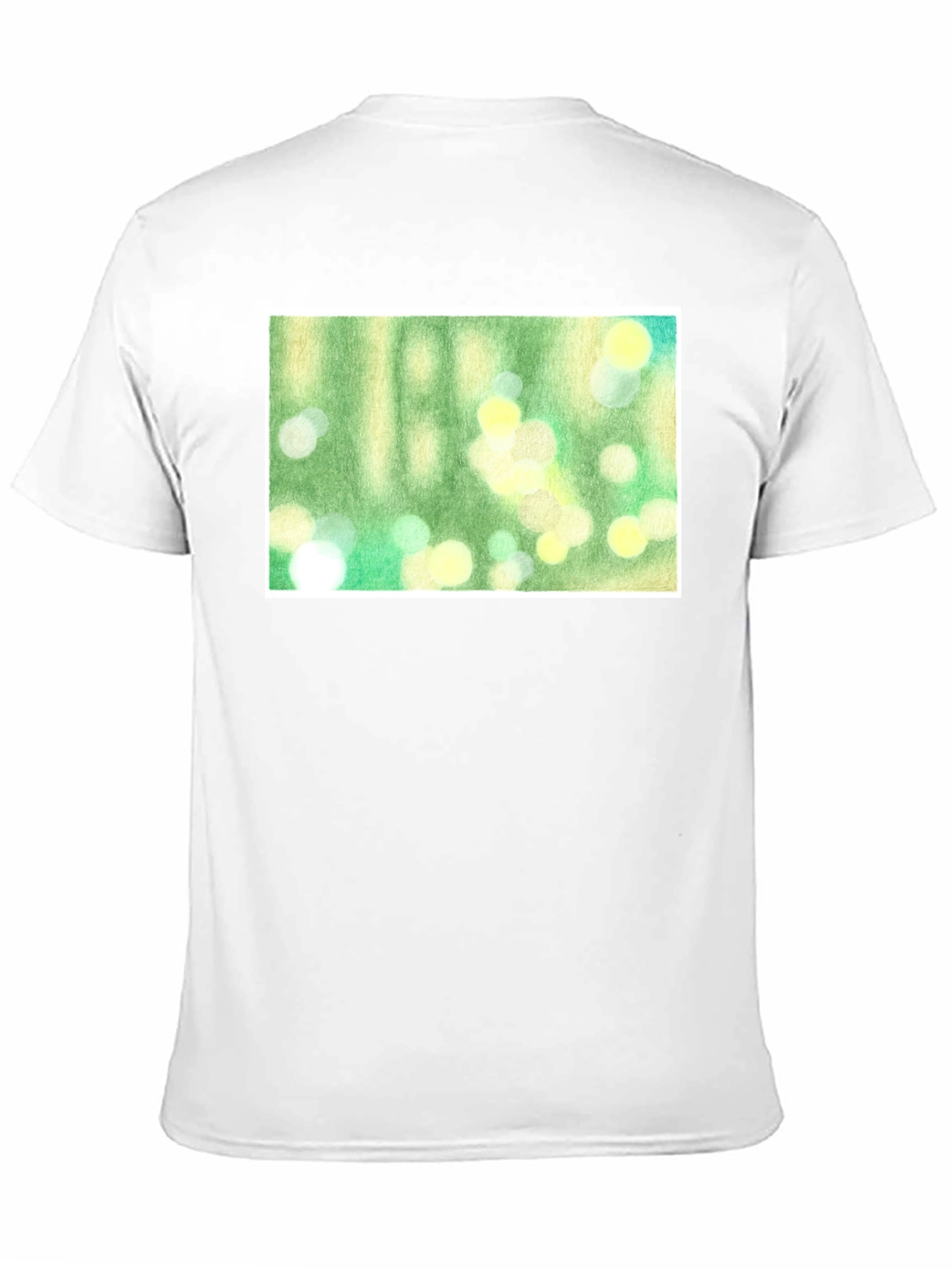 Green Bokeh Art Black T-Shirt