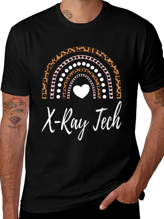 X-Ray Tech Rainbow Leopard Heart T-Shirt
