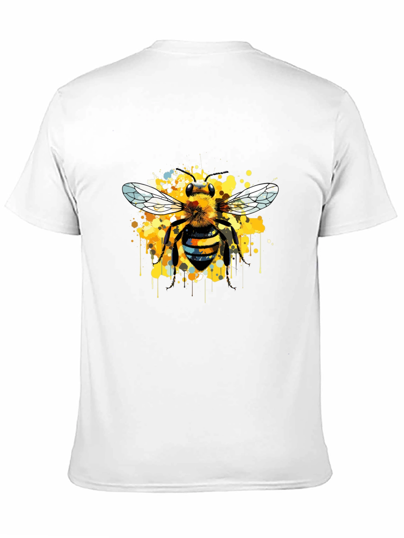 Bee Art Print Mens Graphic T-Shirt - Black