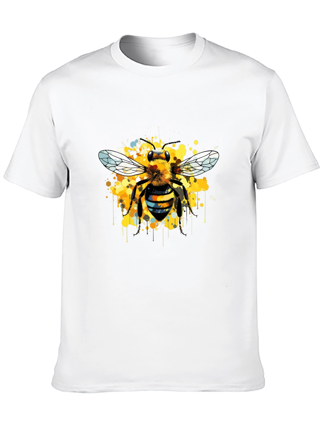 Bee Art Print Mens Graphic T-Shirt - Black