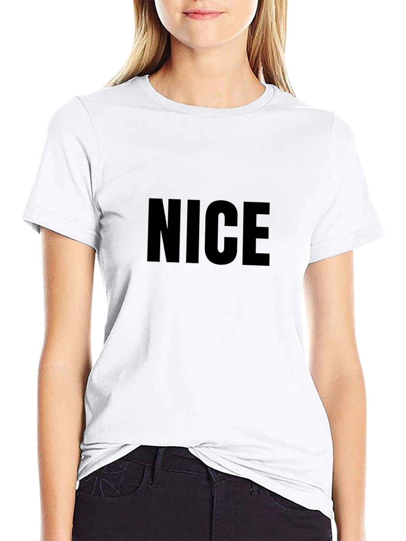 NICE Black Graphic Tee - Casual Comfort