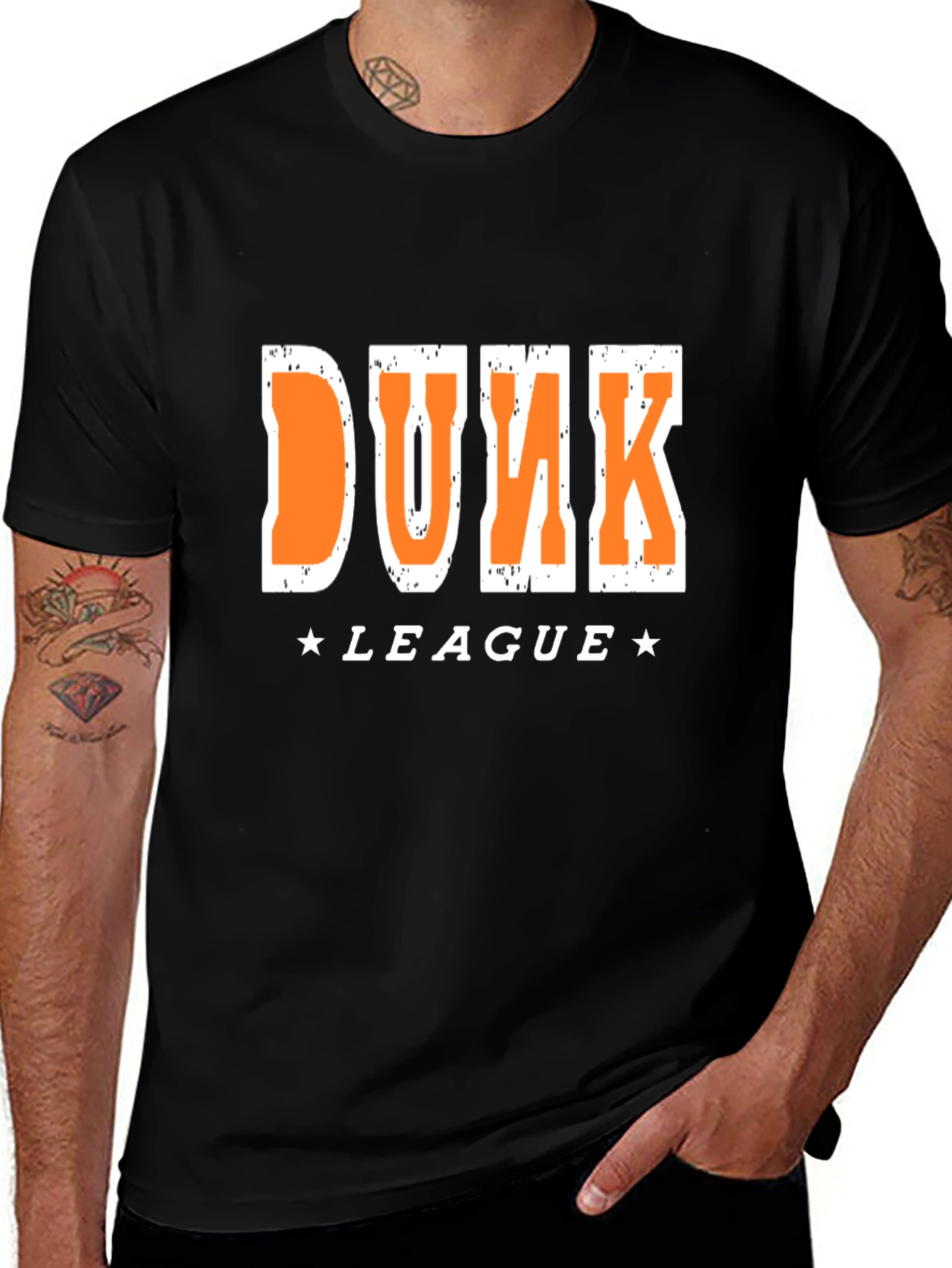 Dunk League Graphic T-Shirt - Black Cotton Tee