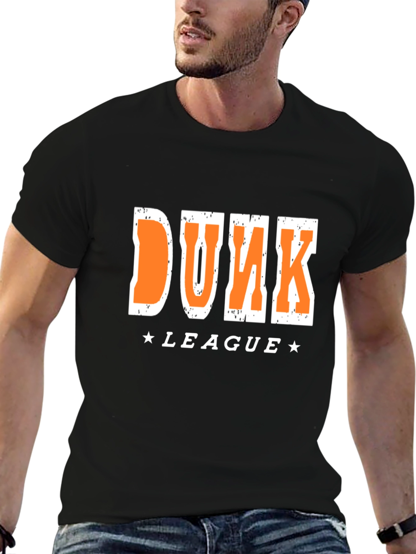 Dunk League Graphic T-Shirt - Black Cotton Tee