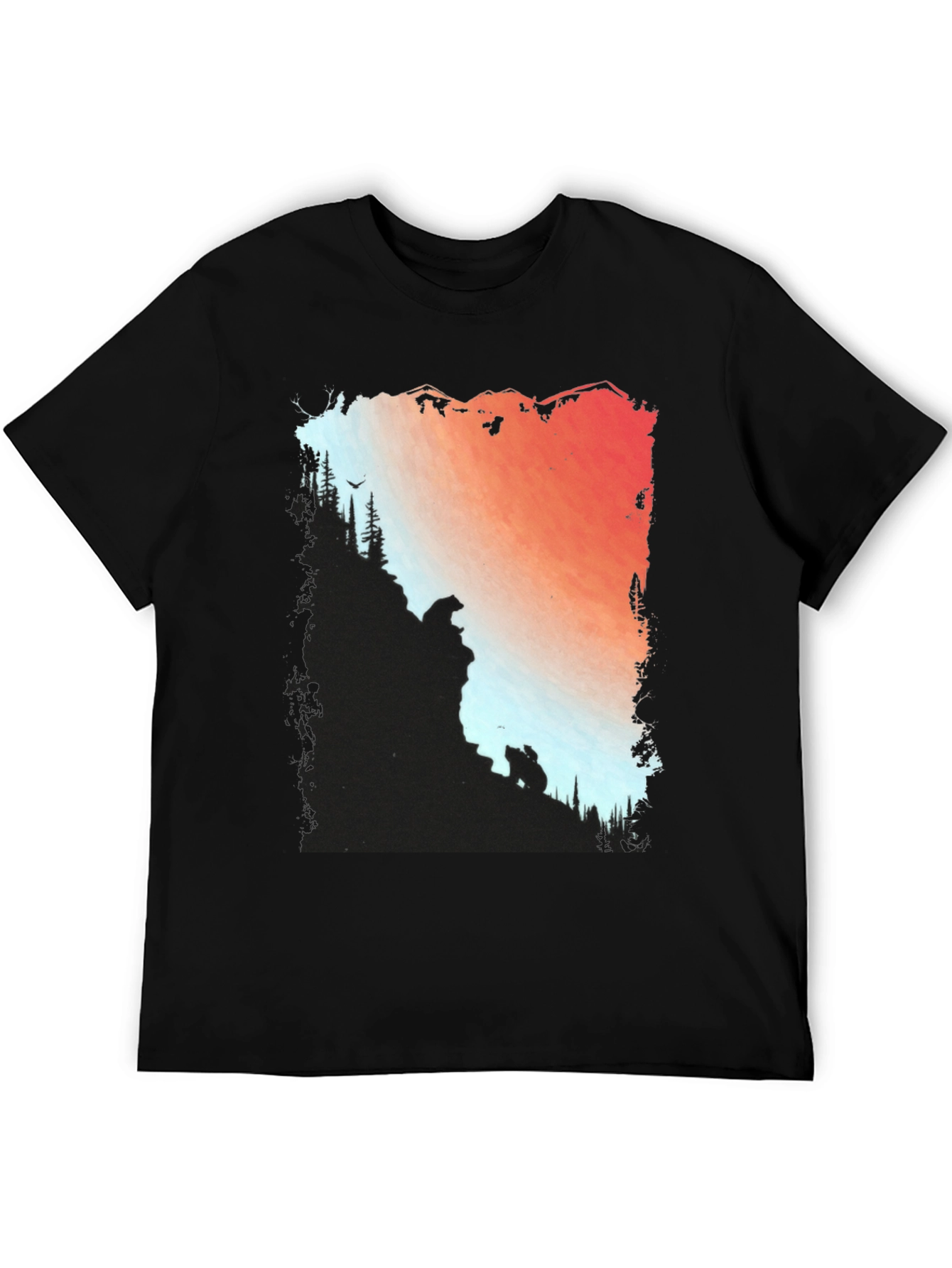 Mountain Bear Graphic Tee - Nature Inspired Design