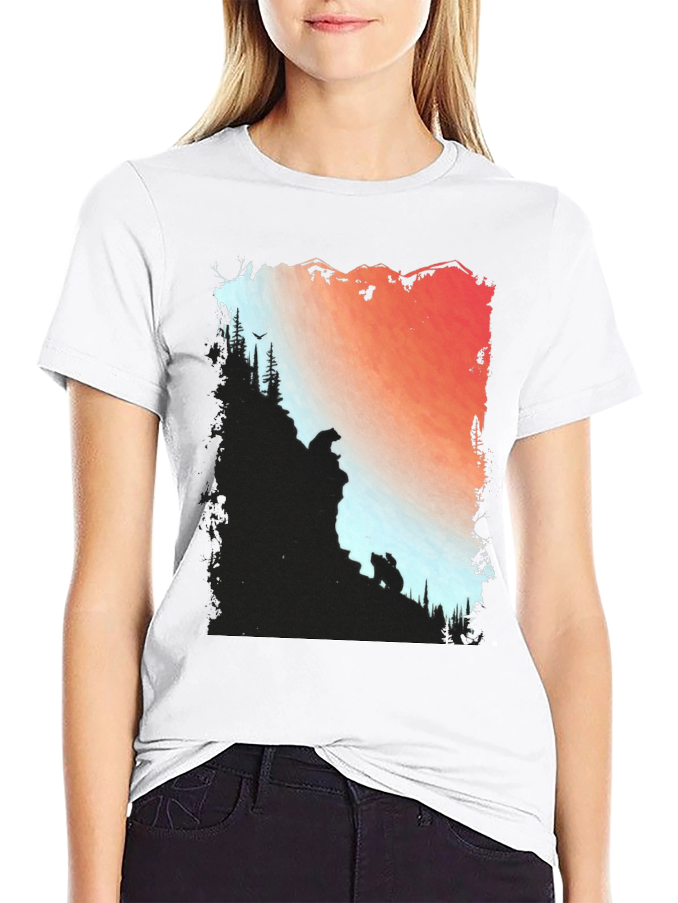 Mountain Bear Graphic Tee - Nature Inspired Design