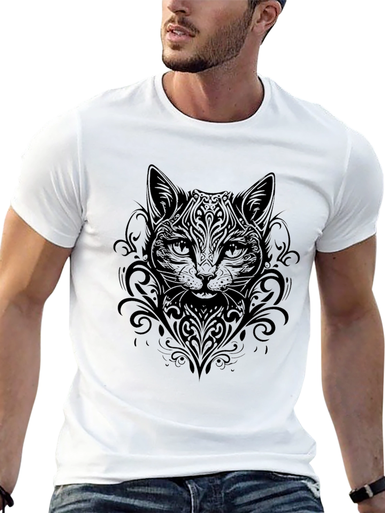 Black Cat Ornamental T-Shirt