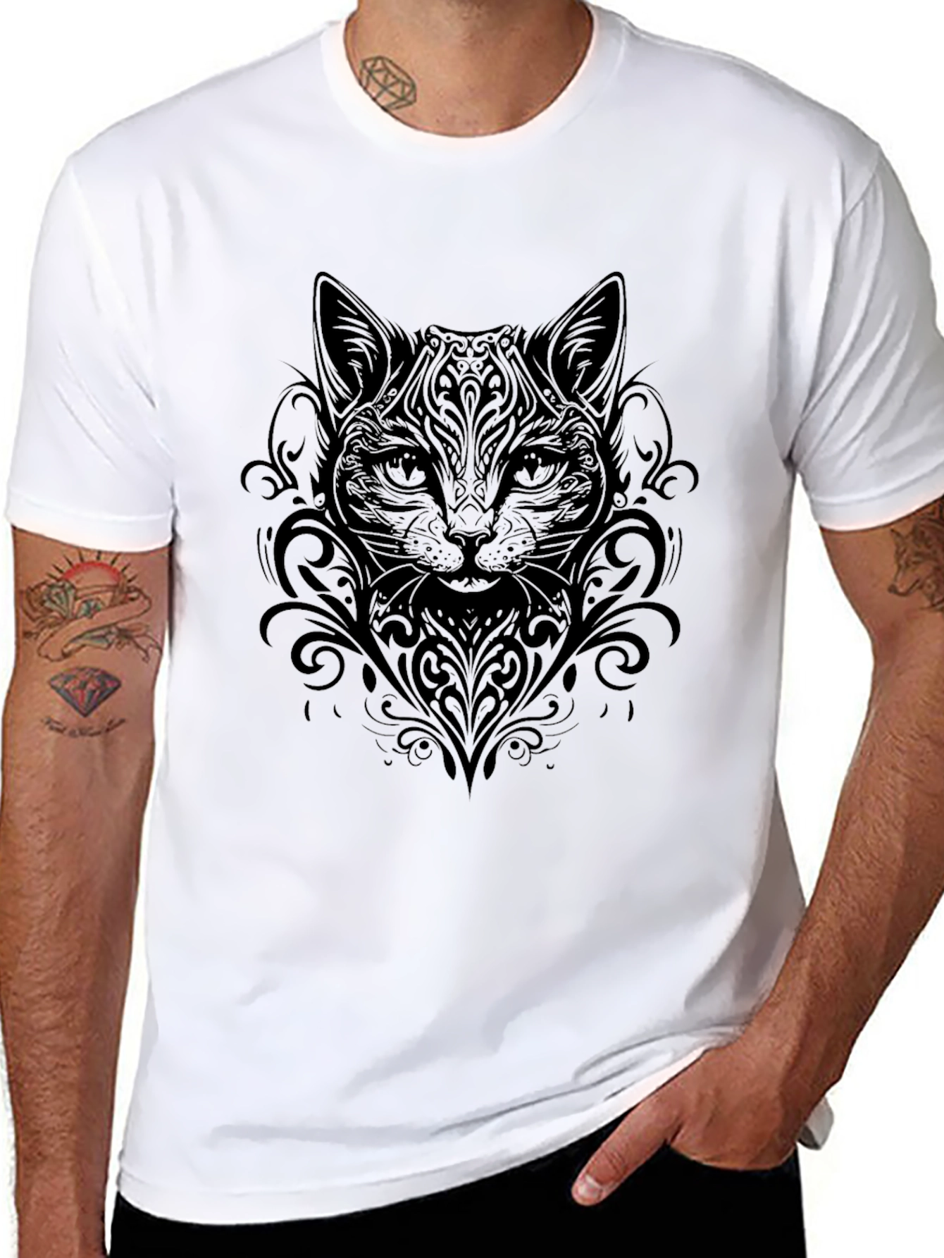 Black Cat Ornamental T-Shirt