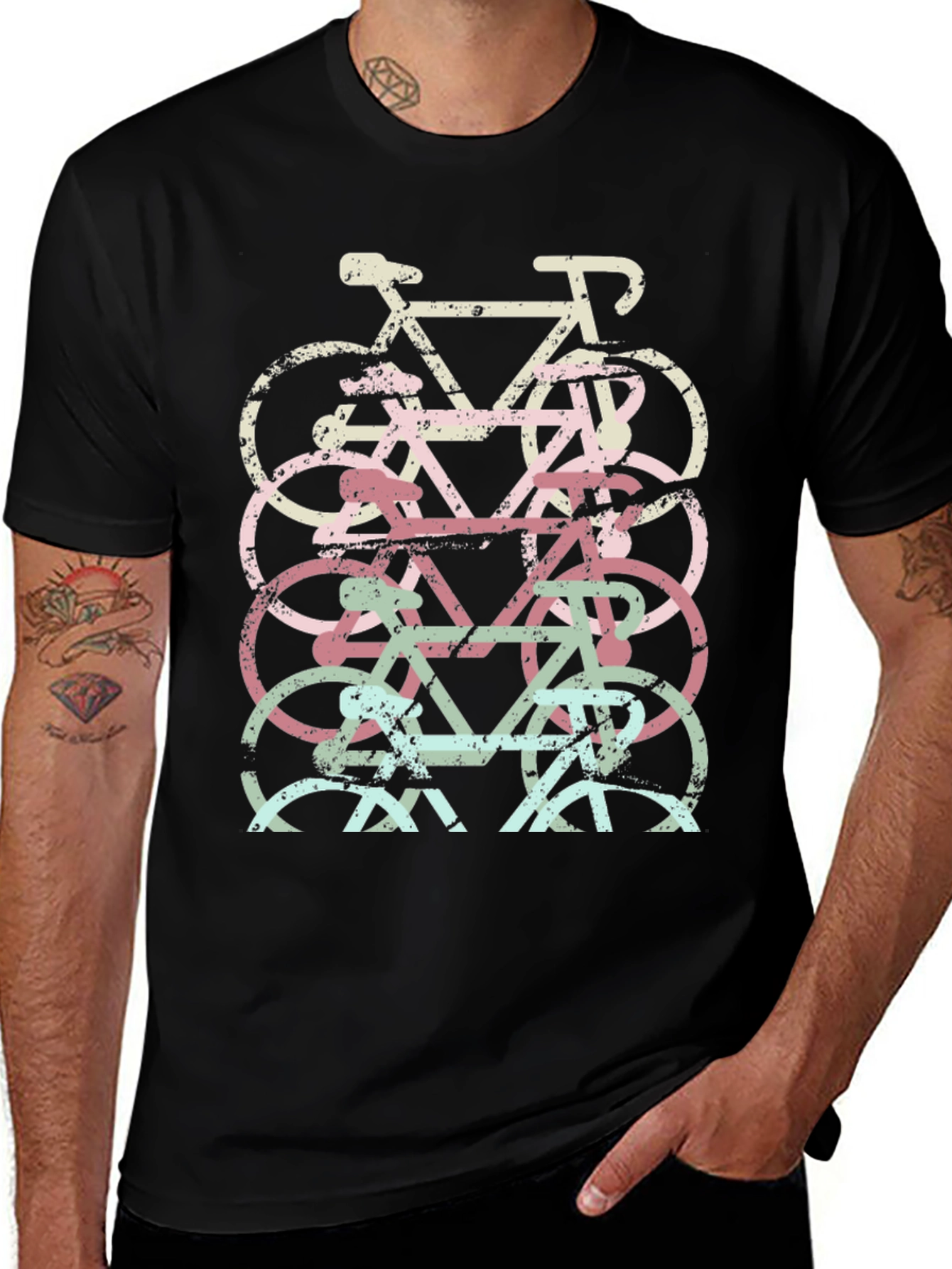 Bicycle Stack Graphic Tee - Black