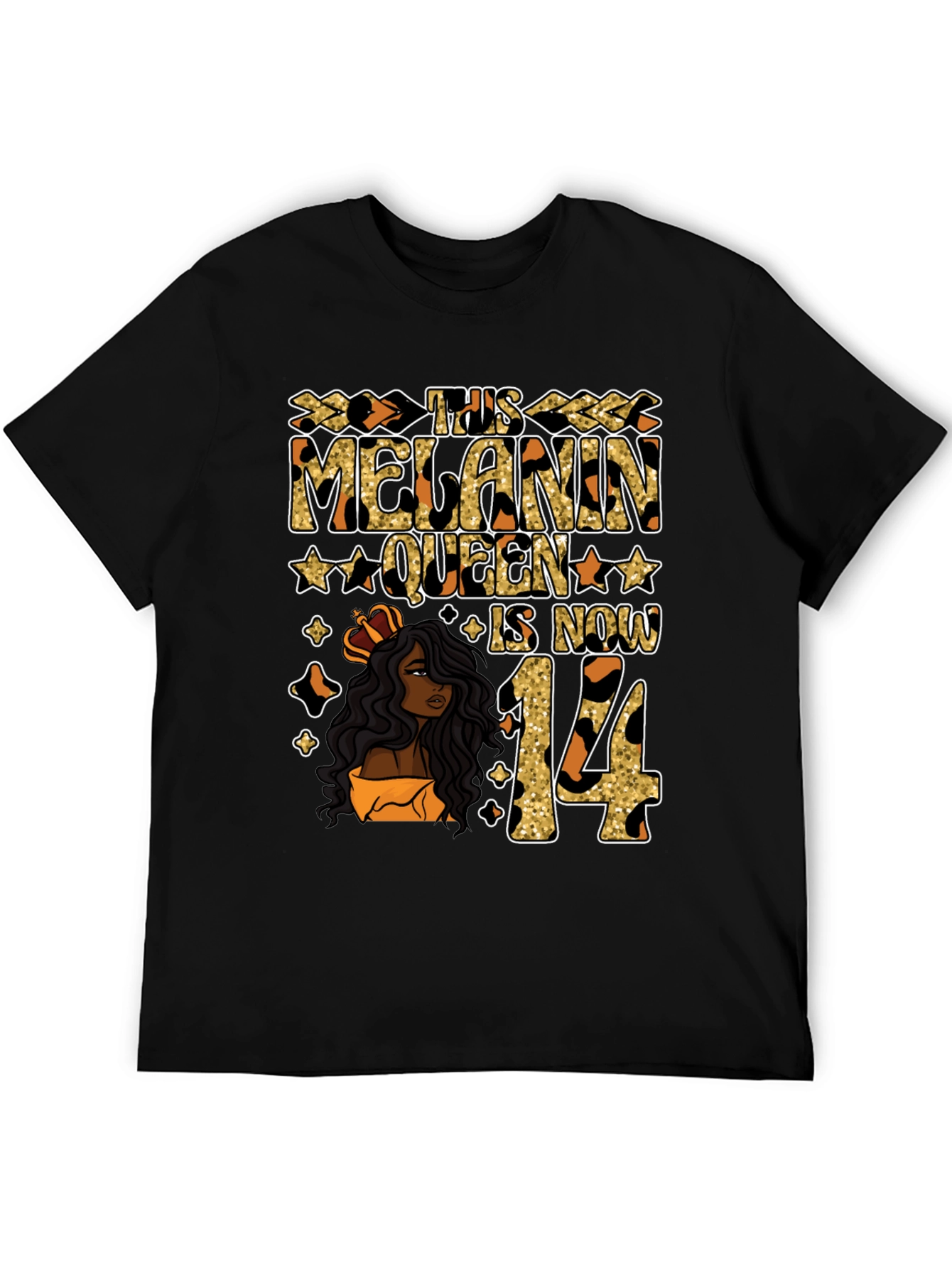 Melanin Queen 14th Birthday T-Shirt