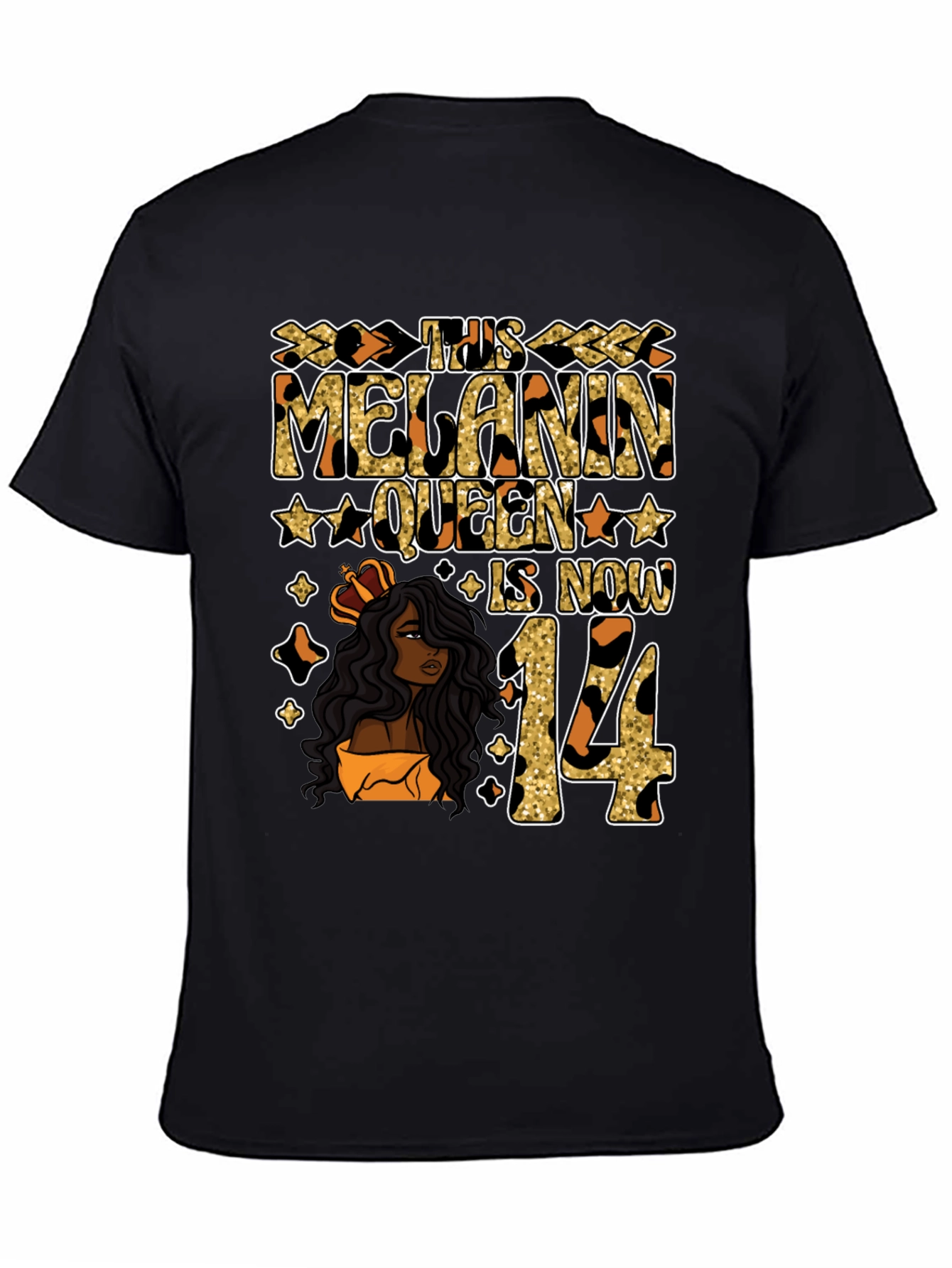 Melanin Queen 14th Birthday T-Shirt