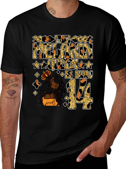 Melanin Queen 14th Birthday T-Shirt