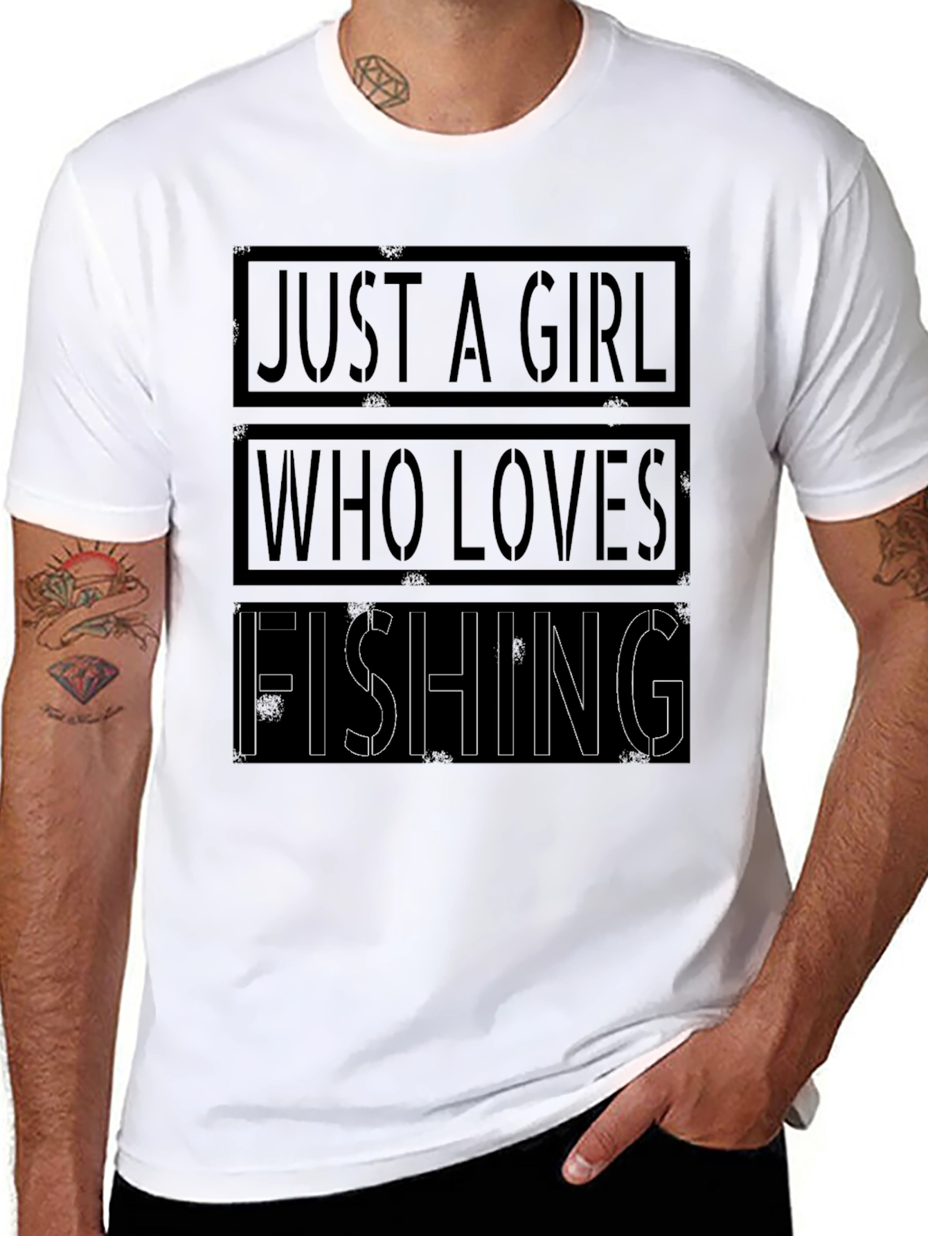 Just A Girl Who Loves Fishing T-Shirt - Black