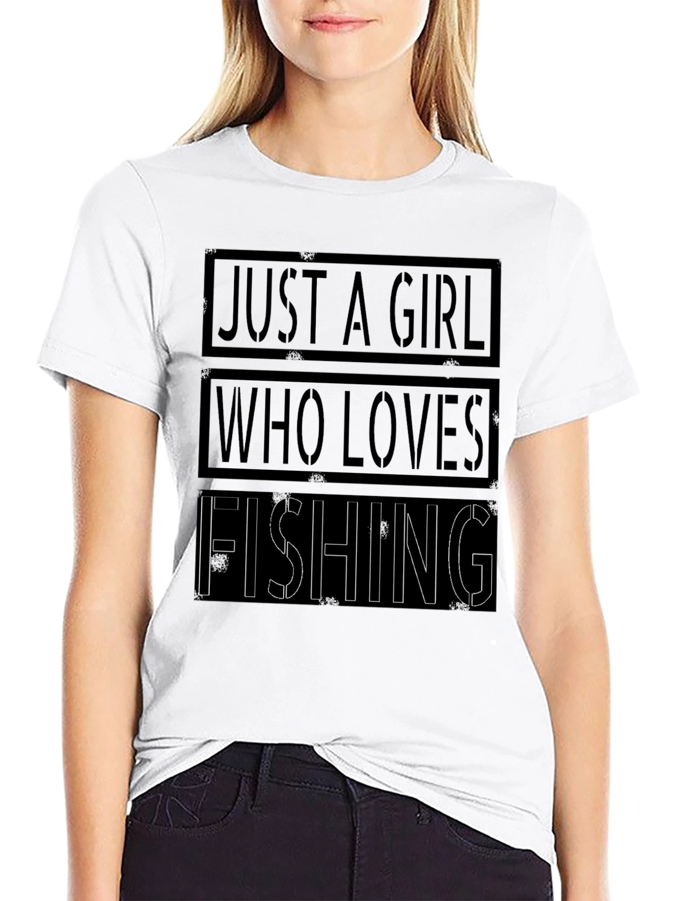 Just A Girl Who Loves Fishing T-Shirt - Black
