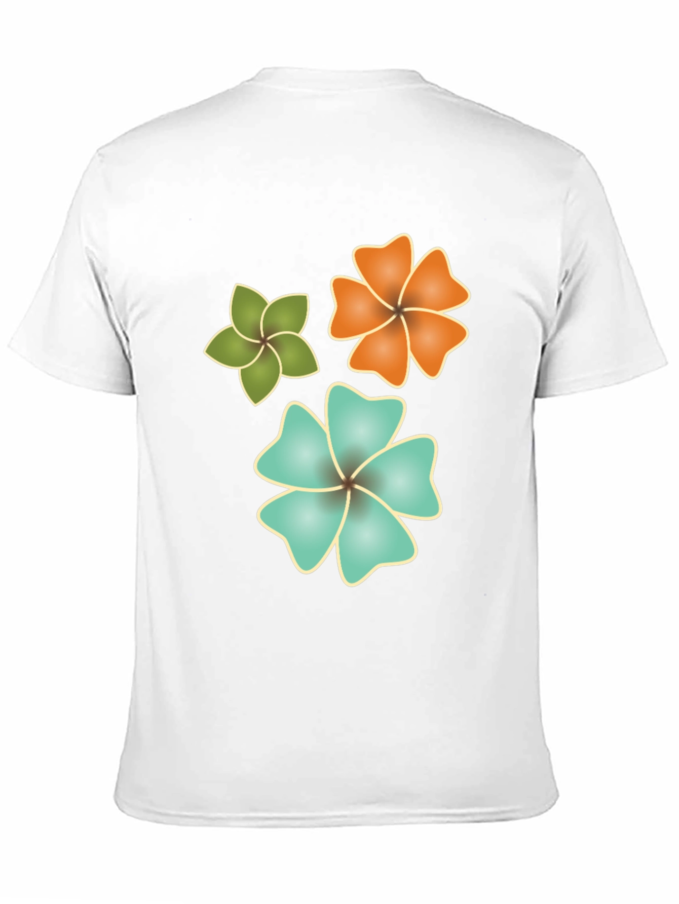 Tropical Flower Print Black T-Shirt