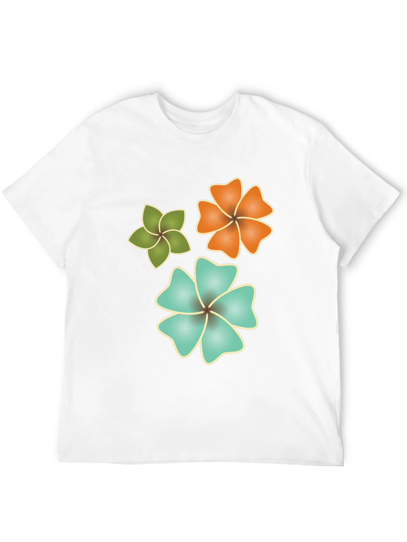 Tropical Flower Print Black T-Shirt