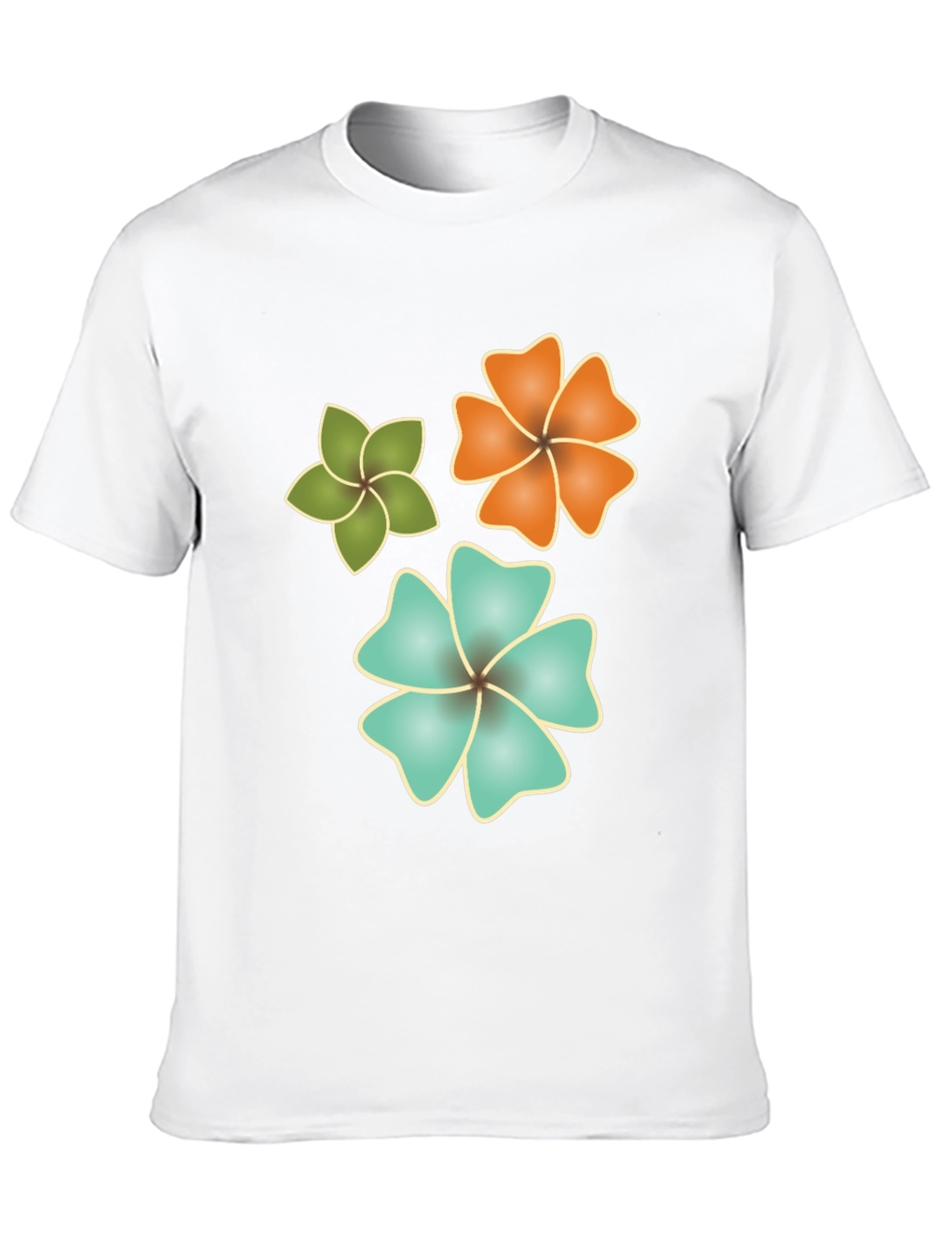 Tropical Flower Print Black T-Shirt