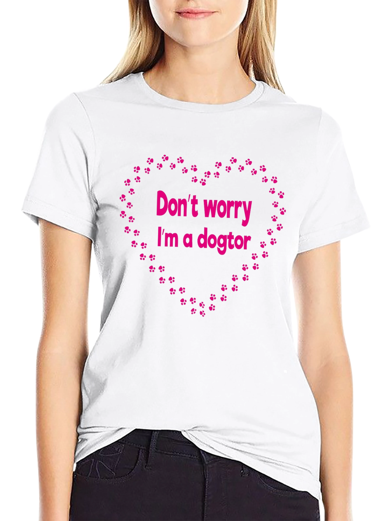 Dogtor T-Shirt - Funny Paw Print Heart Design