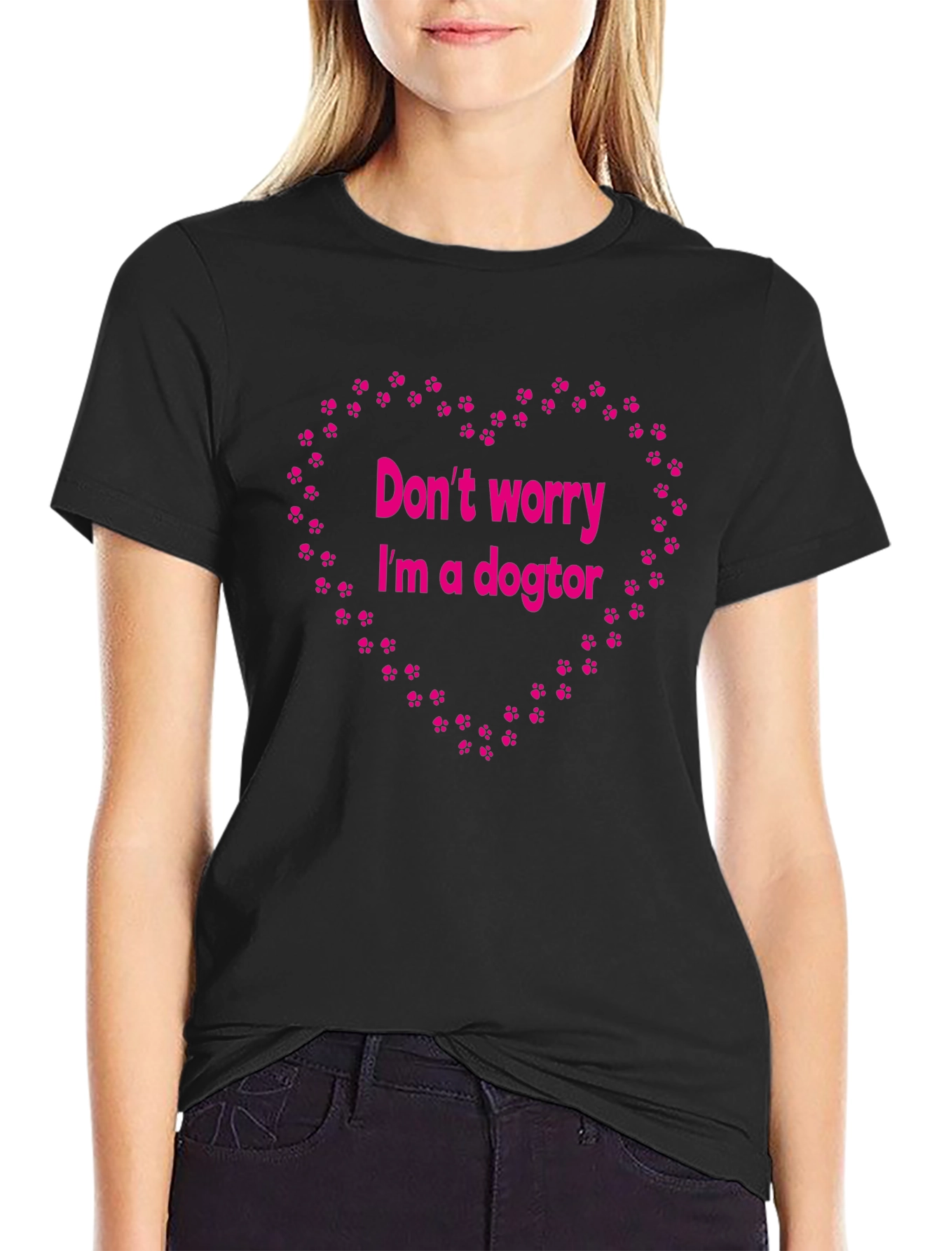 Dogtor T-Shirt - Funny Paw Print Heart Design