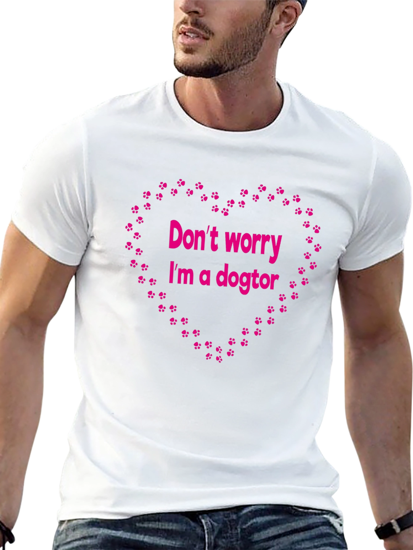 Dogtor T-Shirt - Funny Paw Print Heart Design