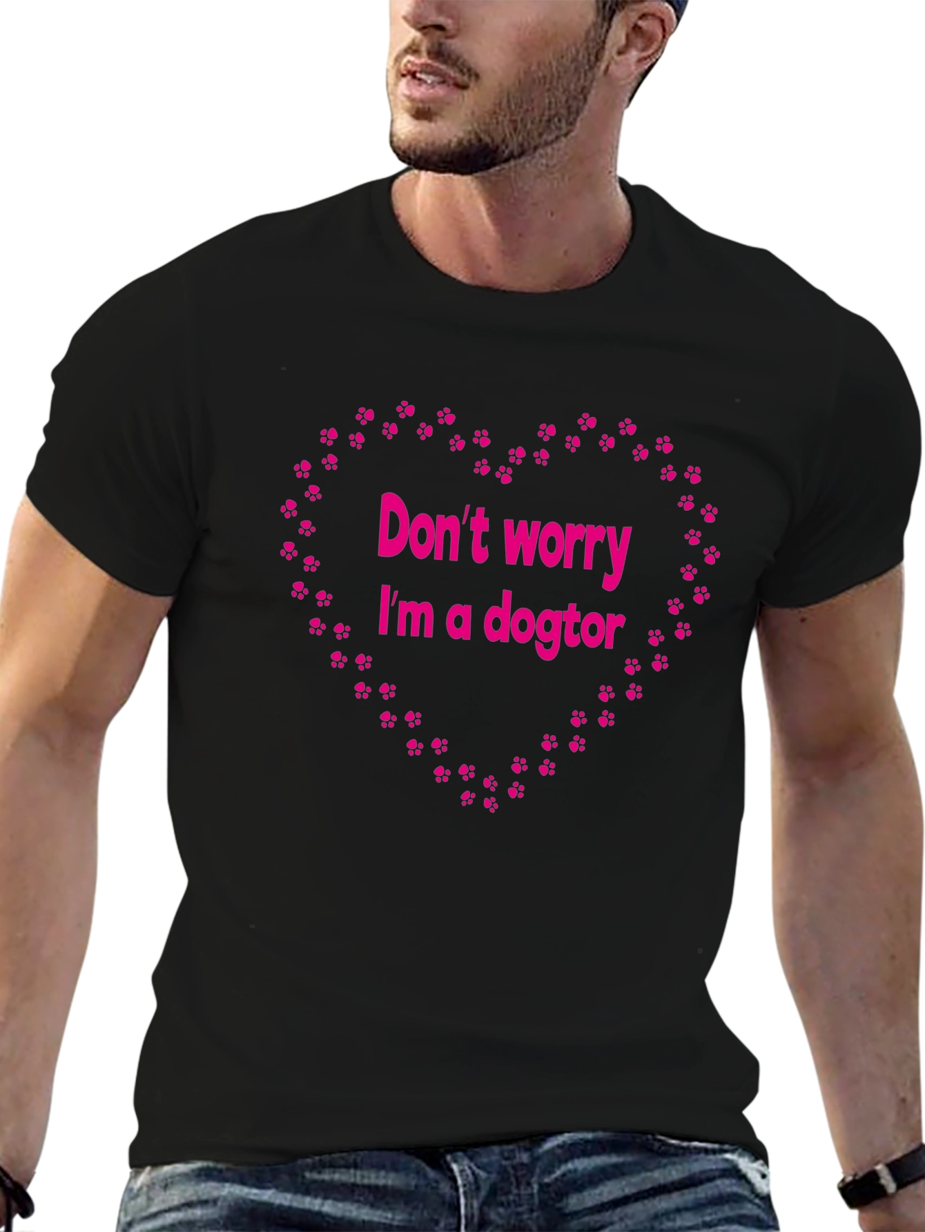Dogtor T-Shirt - Funny Paw Print Heart Design