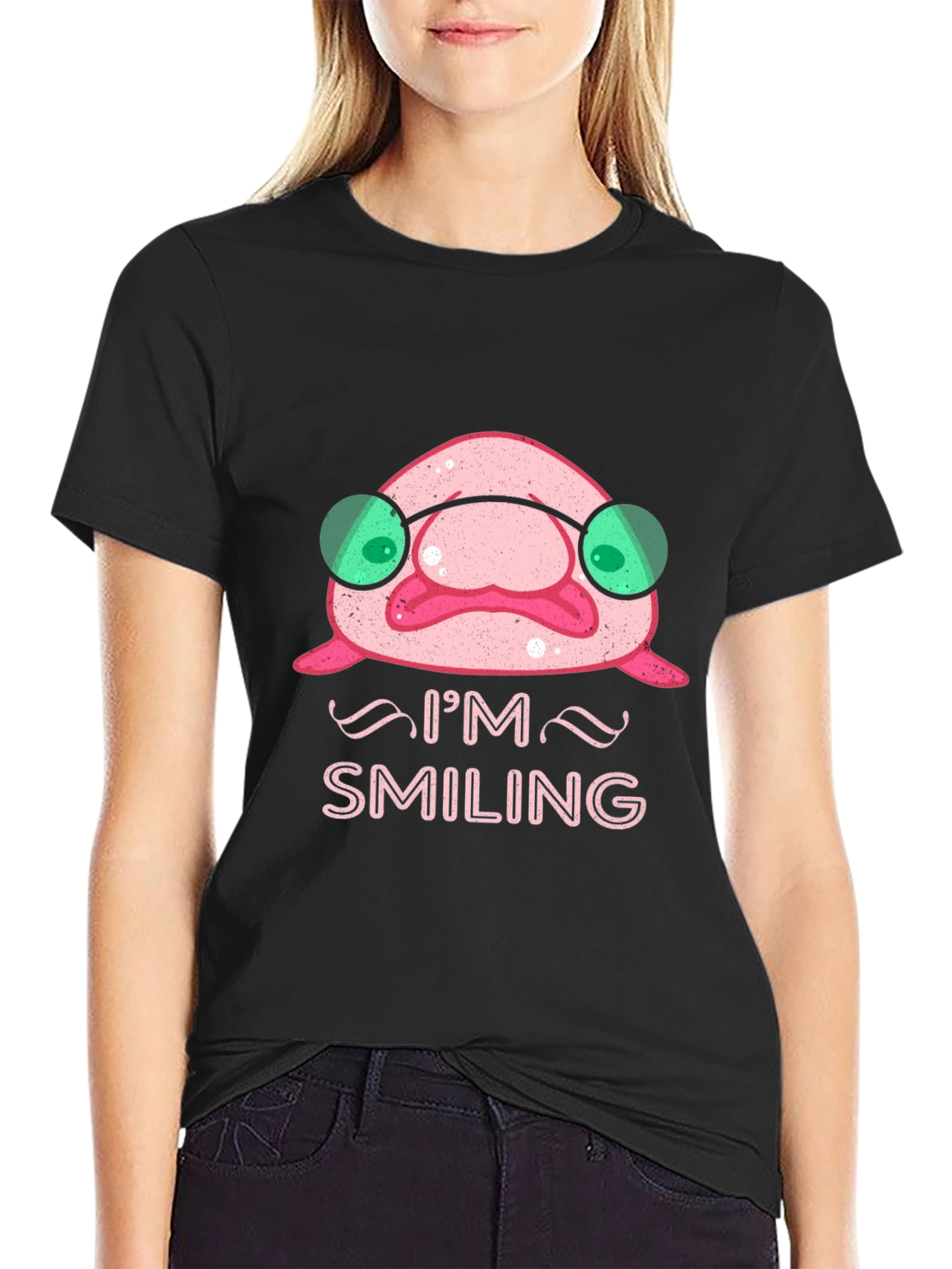 Smiling Blobfish Graphic Tee - Funny Ocean Creature Shirt