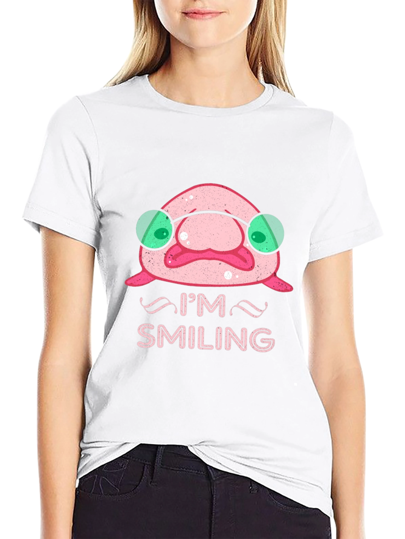 Smiling Blobfish Graphic Tee - Funny Ocean Creature Shirt